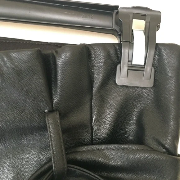 Super High Waisted Paperbag Vegan Leather Shorts - Picture 9 of 9